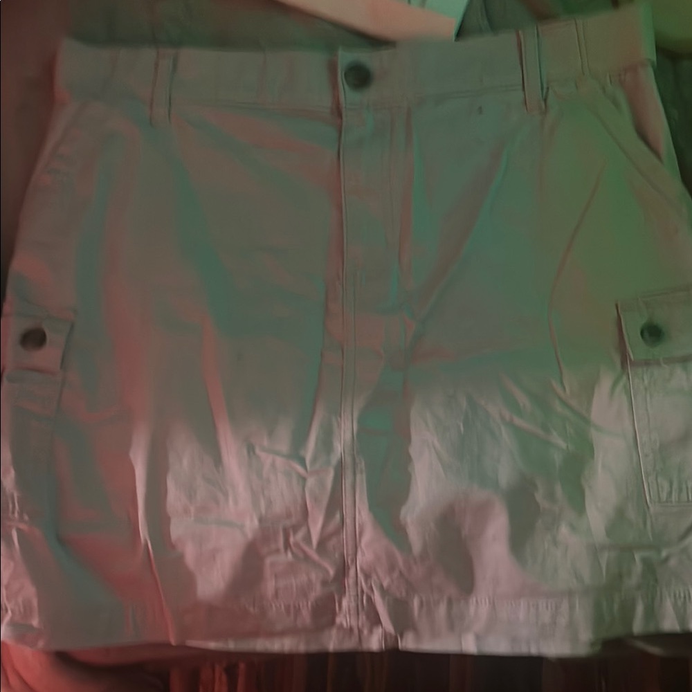 White Cargo Skirt